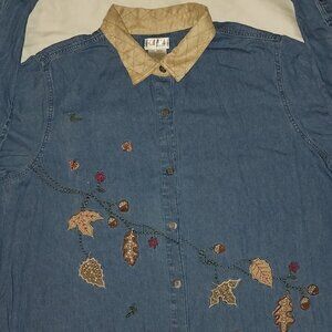 Bobbie Brook's s NWOT Women Embroidered Denim Shirt – Size 22W